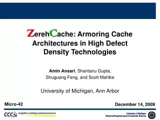 Architectures in High Defect Density Technologies