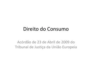 direito do consumo