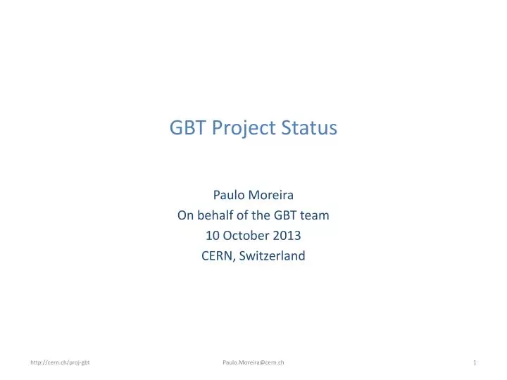 gbt project status