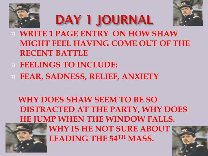 day 1 journal