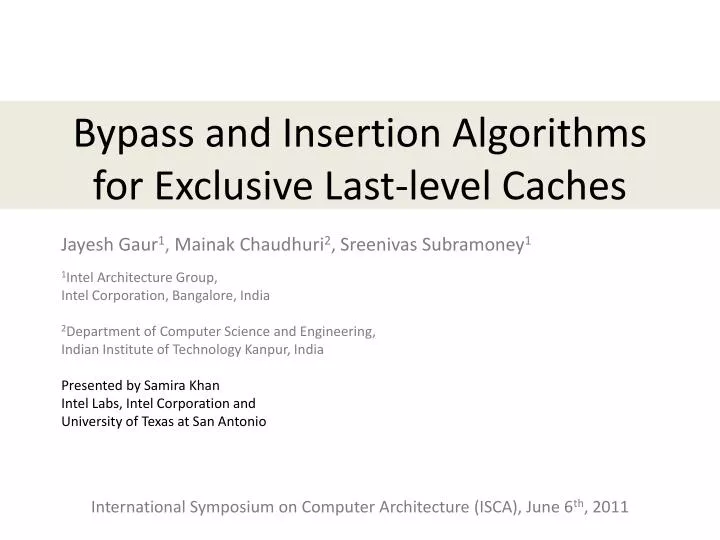 bypass and insertion algorithms for exclusive last level caches