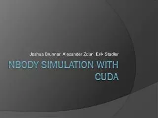 nBody Simulation with CUDA