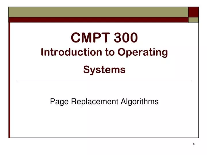 cmpt 300 introduction to operating systems