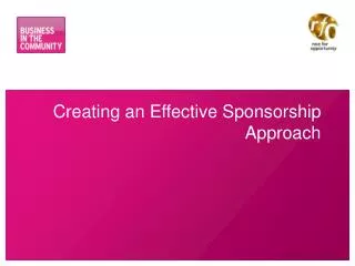 Creating an Effective Sponsorship Approach