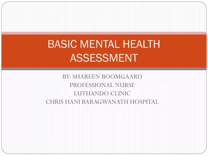 basic mental health assessment