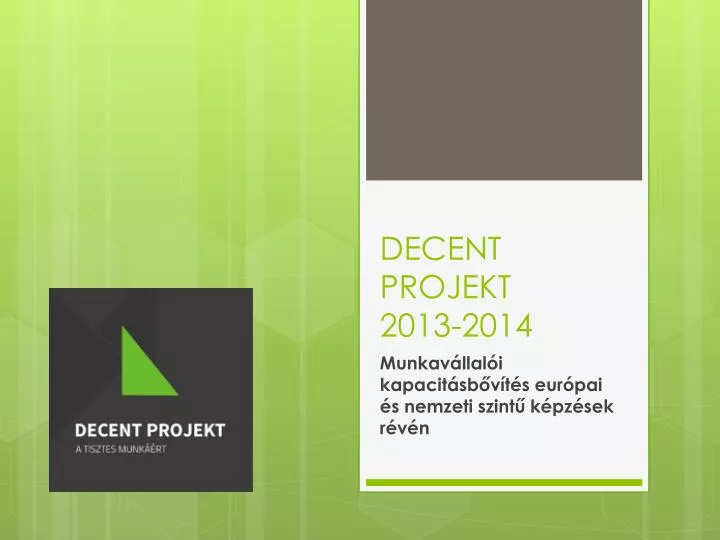 decent projekt 2013 2014