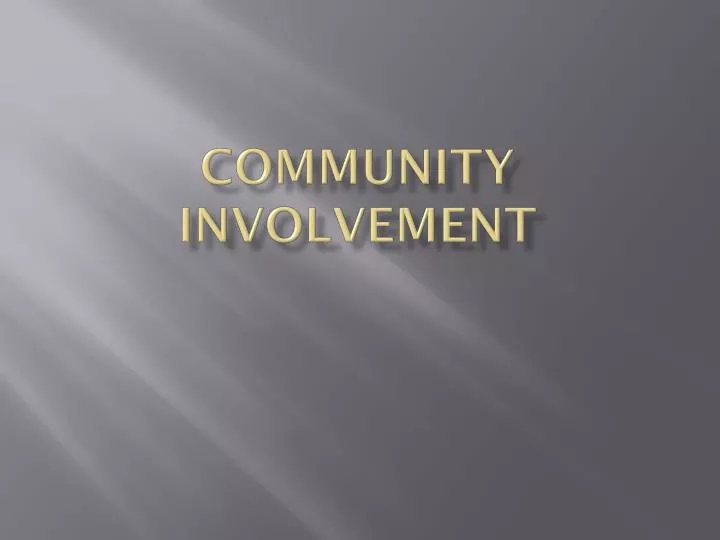 community involvement