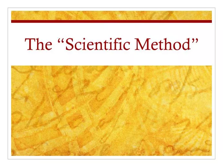 the scientific method