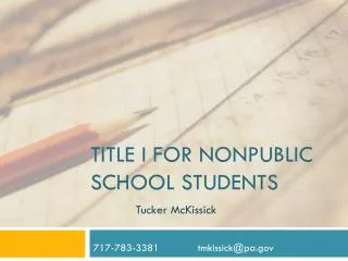 Title I for nonpublic school students