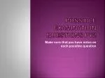 Possible Examination Questions PY2 - slide 1
