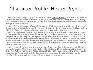 Character Profile- Hester Prynne