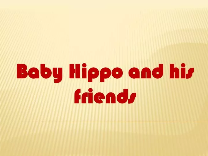baby hippo and his friends