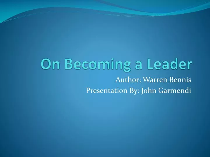 on becoming a leader