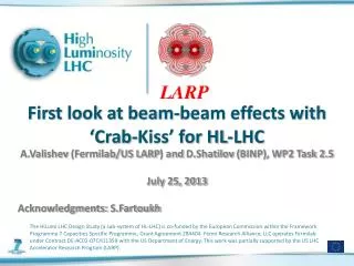 First look at beam -beam effects with ‘Crab-Kiss’ for HL-LHC