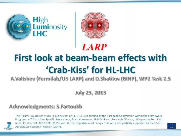 first look at beam beam effects with crab kiss for hl lhc