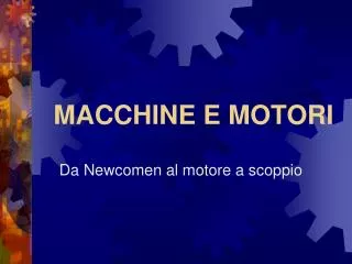 macchine e motori