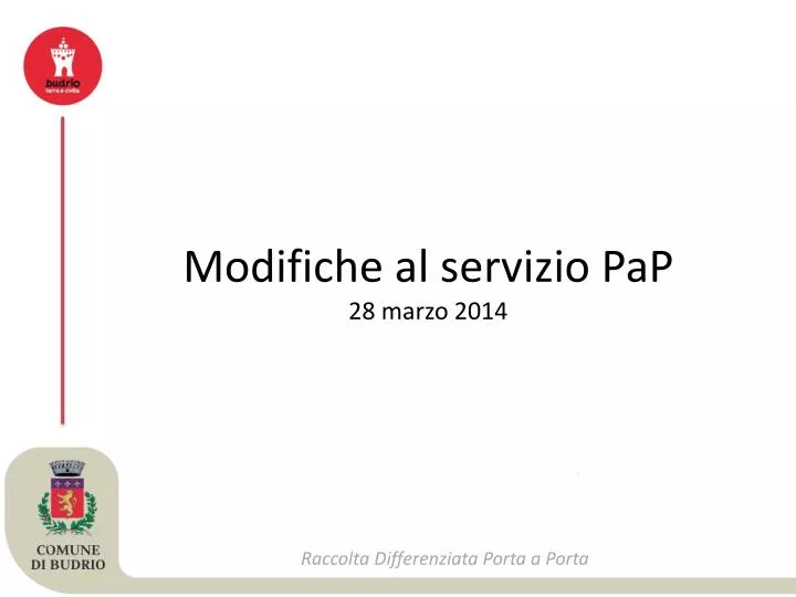 modifiche al servizio pap 28 marzo 2014