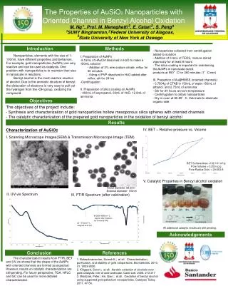 The Properties of AuSiO 2 Nanoparticles with Oriented Channel in Benzyl A lcohol O xidation