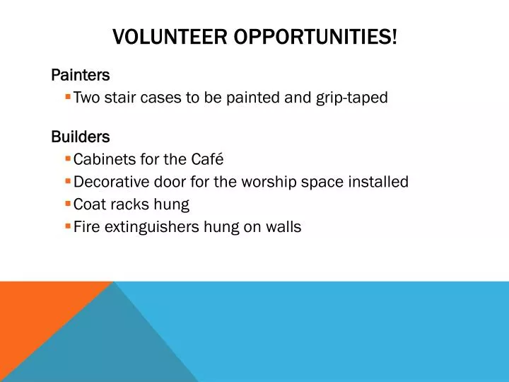 volunteer opportunities