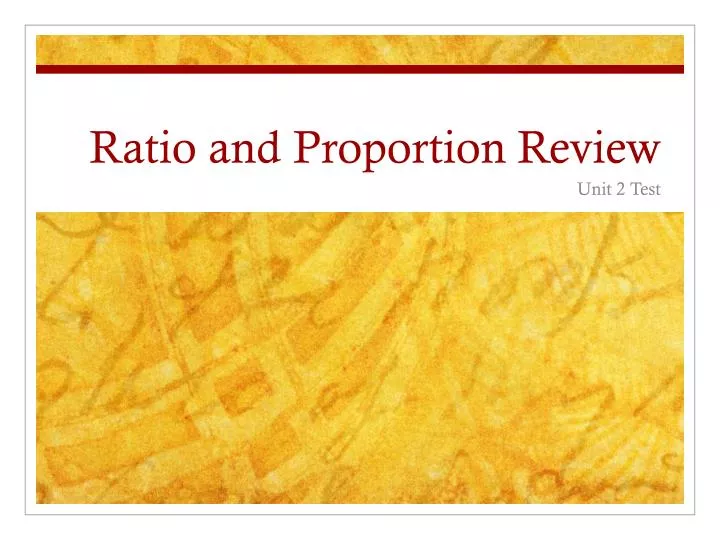 ratio and proportion review