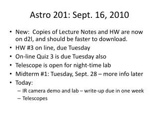 Astro 201: Sept. 16, 2010