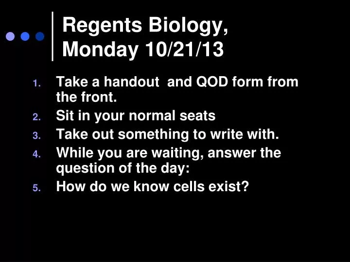 regents biology monday 10 21 13