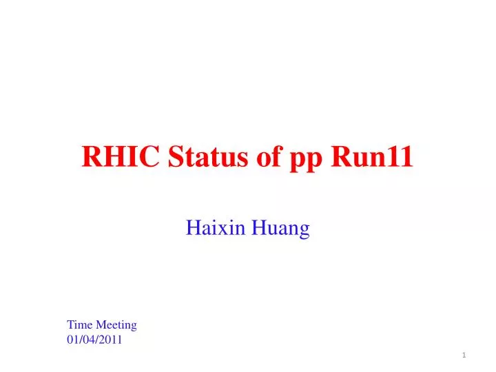 rhic status of pp run11