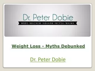 Weight Loss - Myths Debunked