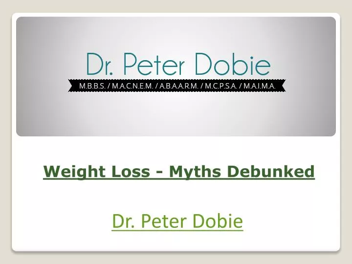 weight loss myths debunked