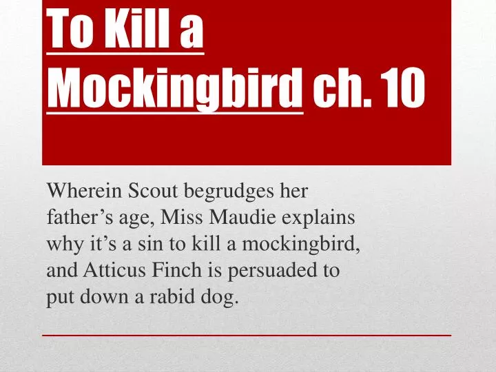 to kill a mockingbird ch 10