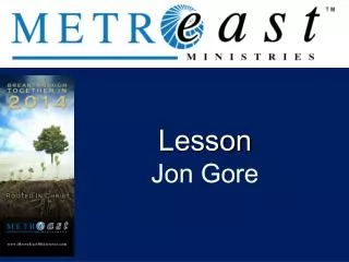 Lesson Jon Gore