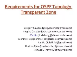 Requirements for OSPF Topology-Transparent Zone