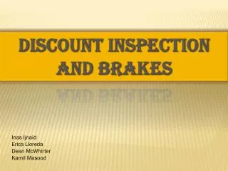 Discount Inspection and Brakes