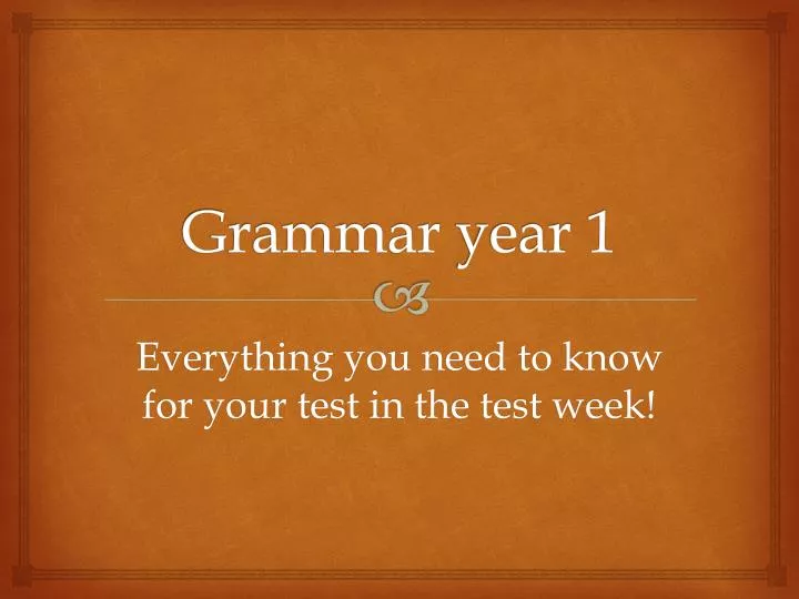 grammar year 1