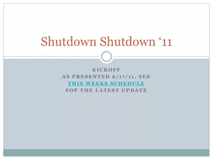 shutdown shutdown 11
