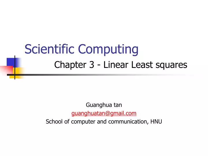 scientific computing chapter 3 linear least squares