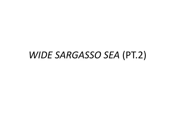 wide sargasso sea pt 2