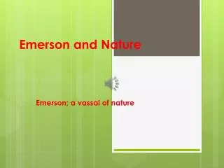 Emerson and Nature