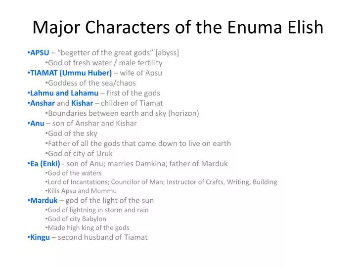 major characters of the enuma elish