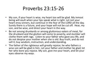 Proverbs 23:15-26