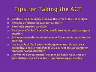 tips for taking the act