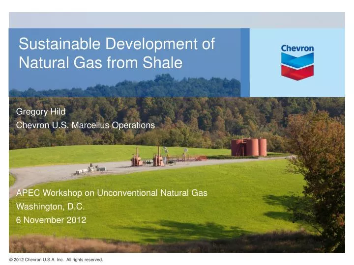 sustainable development of natural gas from shale