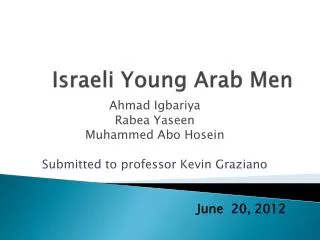 Israeli Young Arab Men