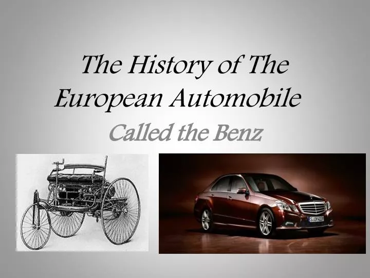the history of the european automobile