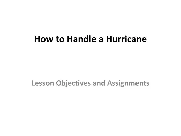 how to handle a hurricane
