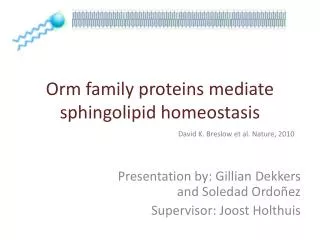 Orm family proteins mediate sphingolipid homeostasis