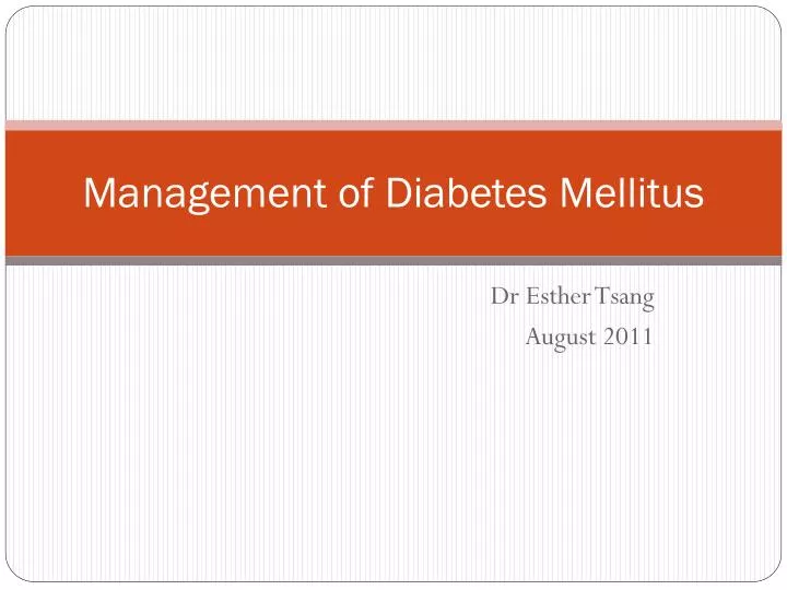 management of diabetes mellitus