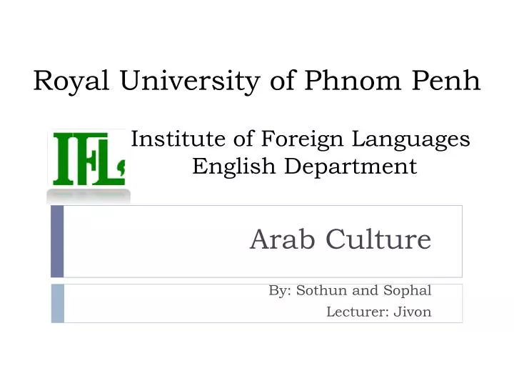 royal university of phnom penh institute of foreign languages english department