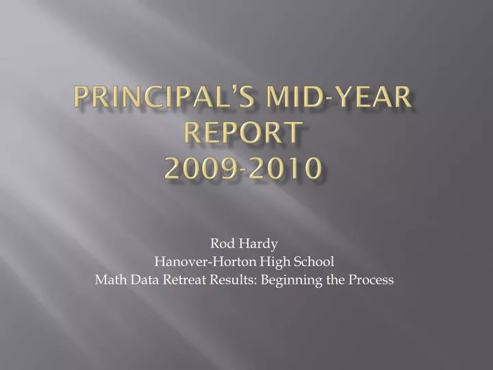 principal s mid year report 2009 2010