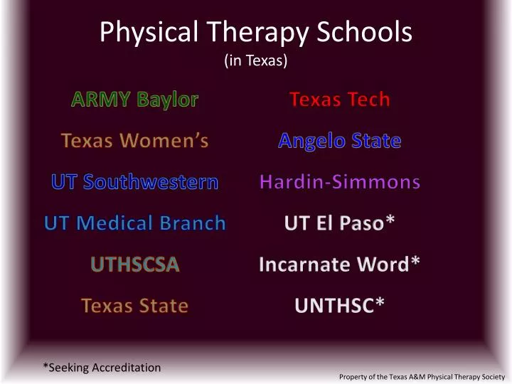 physical therapy schools in texas